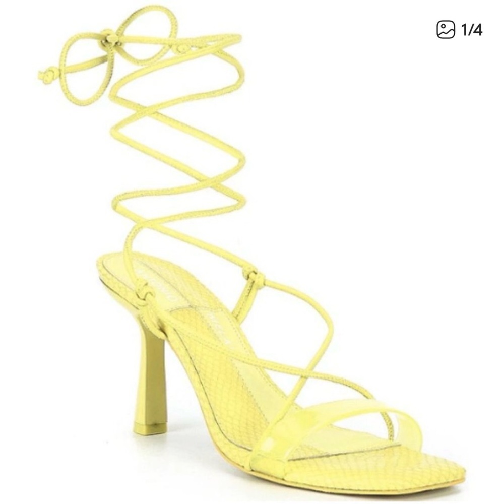 ANTONIO MELANI lime green Lace-Up Heels
